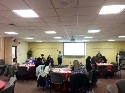 Dr. Gardner speaking at an Women's Center event in the Student Center.